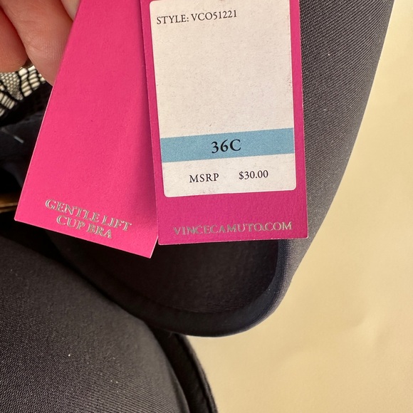 Vince Camuto Black Racerback Mesh Detail Bra Front Closure 36C - Picture 7 of 11